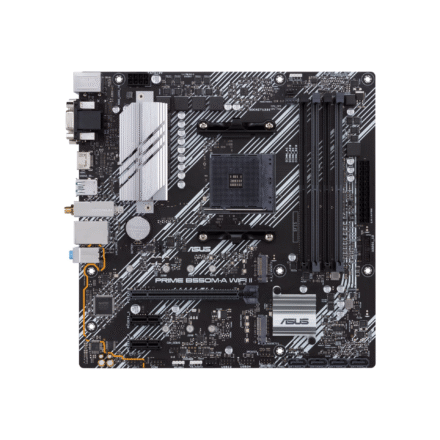 Asus Asus | PRIME B550M-A WIFI II | Processor family AMD | Processor socket AM4 | DDR4 DIMM | Memory slots 4 | Supported hard disk drive interfaces SATA, M.2 | Number of SATA connectors 4 | Chipset AMD B550 | microATX 90MB19X0-M0EAY0