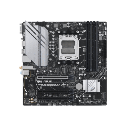 Asus Asus | PRIME B650M-A WIFI II | Processor family AMD | Processor socket AM5 | DDR5 DIMM | Memory slots 4 | Supported hard disk drive interfaces SATA, M.2 | Number of SATA connectors 4 | Chipset AMD B650 | mATX 90MB1EG0-M0EAY0