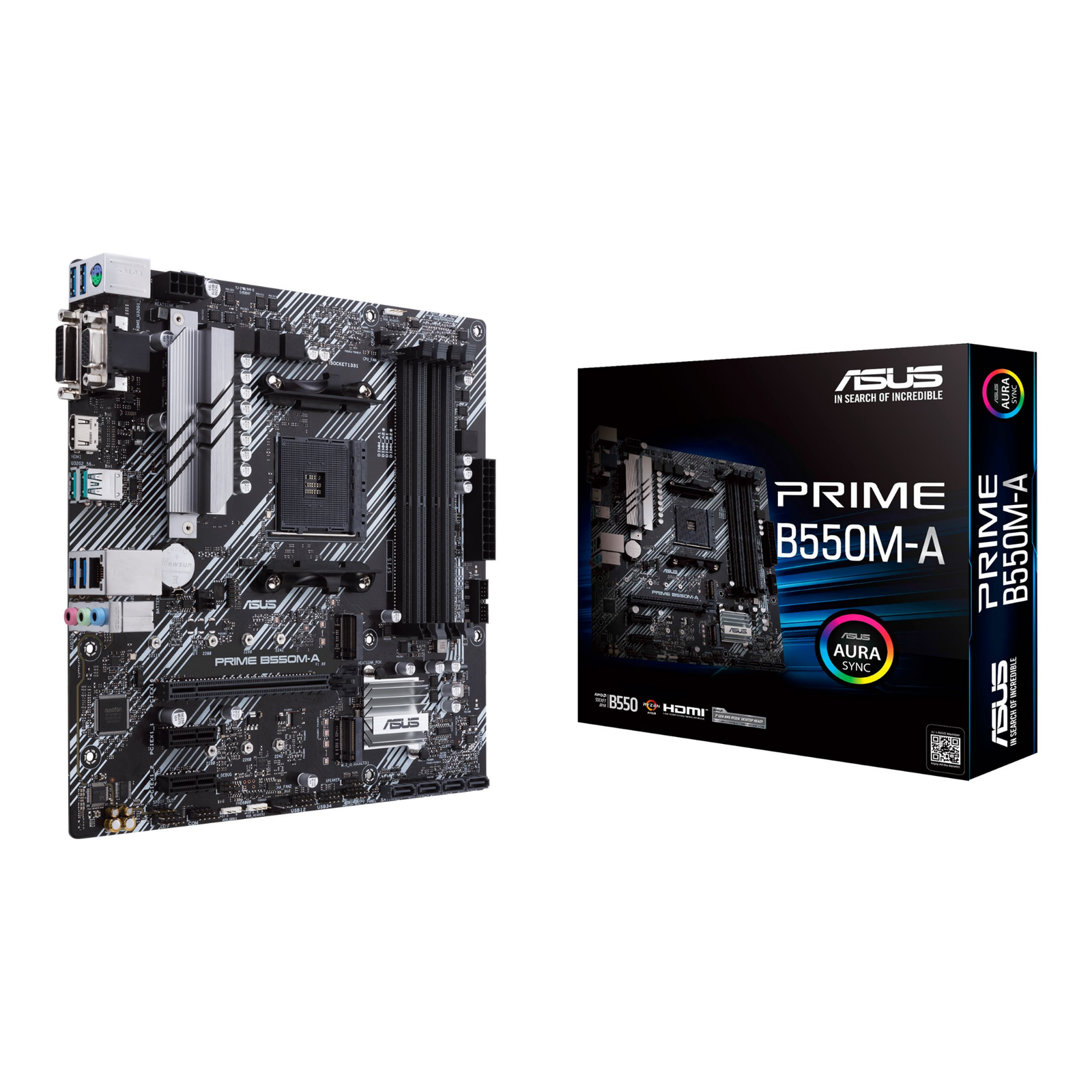 Asus Asus | PRIME B550M-A | Processor family AMD | Processor socket AM4 | DDR4 | Memory slots 4 | Supported hard disk drive interfaces M.2, SATA | Number of SATA connectors 4 | Chipset AMD B | Micro ATX 90MB14I0-M0EAY0