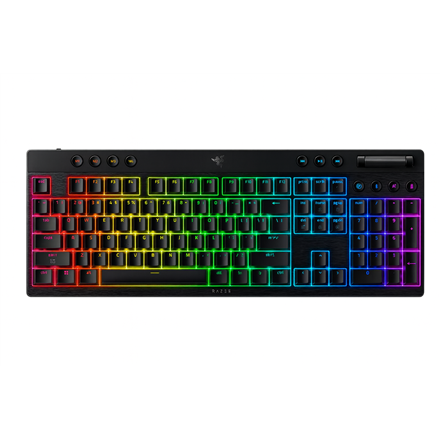Razer Razer BlackWidow V4 Low-profile HyperSpeed | Gaming keyboard | Wireless | US | Bluetooth, 2.4 GHz, USB Type-C | Yellow Linear RZ03-05271500-R3M1