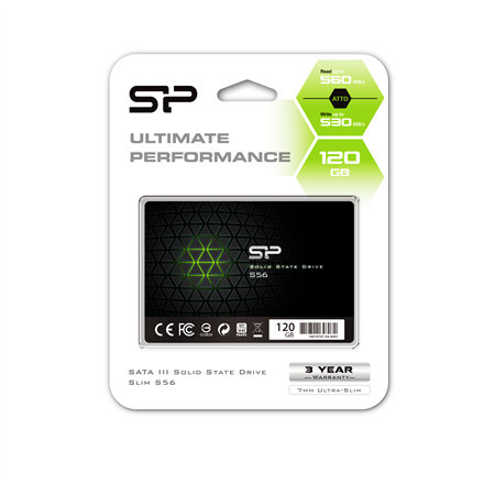 Silicon Power Silicon Power | S56 | 120 GB | SSD form factor 2.5" | Solid-state drive interface SATA | Read speed 460 MB/s | Write speed 360 MB/s SP120GBSS3S56B25