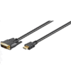 Goobay Goobay | DVI-D/HDMI cable, gold-plated | DVI-D male Single-Link (18+1 pin) | HDMI male (type A) | HDMI to DVI-D | 1.5 m 51881