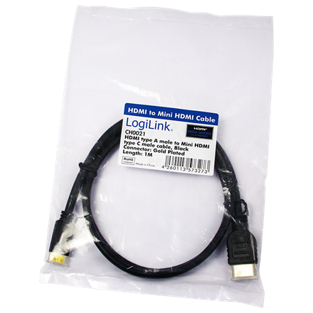 Logilink Logilink | HDMI to Mini HDMI High Speed | CH0021 | HDMI male (type A) | Mini-HDMI (Type C) male | HDMI to HDMI | 1 m CH0021