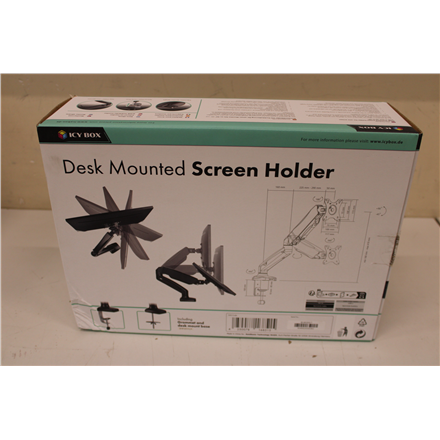Raidsonic SALE OUT. ICY BOX IB-MS303-T Monitor stand with desk mounted base for a screen size up to 27" | Raidsonic | DAMAGED PACKAGING IB-MS303-TSO