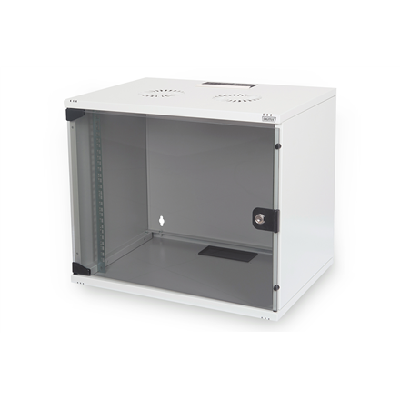 Digitus Digitus | 7U wall mounting cabinet | DN-19 07U-S-1 | Grey | Safety class rating IP20. Lockable safety-glass door. 200° door opening angle. Front door: Glass door, single opening. Unmounted 370x540x400 mm DN-19 07U-S-1