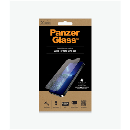 PanzerGlass PanzerGlass | Clear Screen Protector | Apple | iPhone 13 Pro Max | Tempered glass | Antibacterial glass; Resistant to scratches and bacteria; Shock absorbing; Easy to install 2743