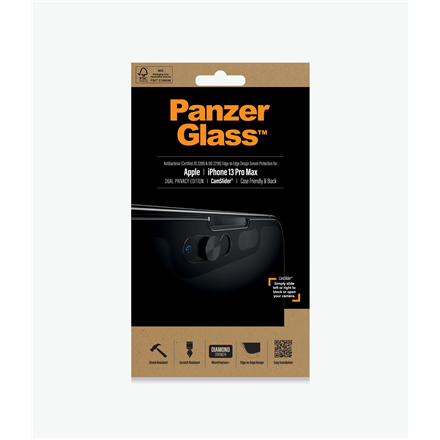 PanzerGlass PanzerGlass | CamSlider Privacy AB | Apple | iPhone 13 Pro Max | Tempered glass | Black | Case friendly | Privacy glass P2749