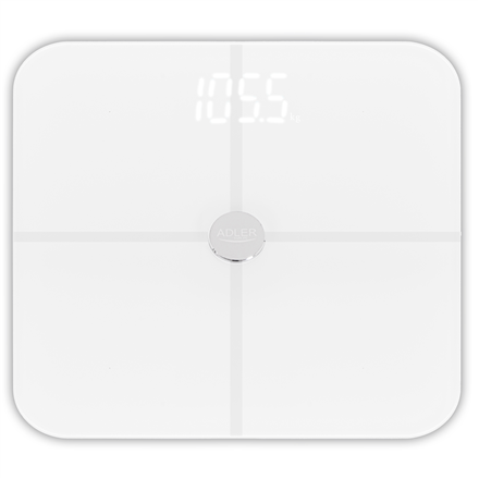 Adler Adler | Smart Bathroom Scale | AD 8187 | Auto power off | Body Mass Index (BMI) measuring | Maximum weight (capacity) 180 kg | Memory function AD 8187 White