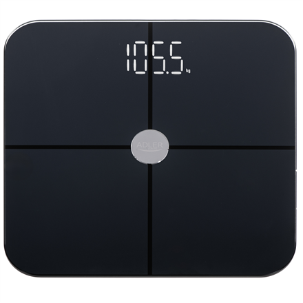 Adler Adler | Smart Bathroom Scale | AD 8187 | Auto power off | Body Mass Index (BMI) measuring | Maximum weight (capacity) 180 kg | Memory function AD 8187 Black