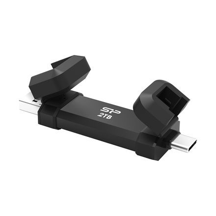 Silicon Power Silicon Power Portable External SSD | DS72 | 2000 GB | USB Type-A/USB Type-C 3.2 Gen 2 | Black SP002TBUC3S72VPK