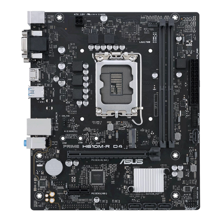 Asus Asus | PRIME H610M-R D4-SI | Processor family Intel | Processor socket LGA1700 | DDR4 DIMM | Memory slots 2 | Supported hard disk drive interfaces SATA, M.2 | Number of SATA connectors 4 | Chipset Intel H610 | Mic-ATX 90MB1B40-M0ECY0