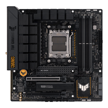 Asus Asus | TUF GAMING B650M-PLUS WIFI | Processor family AMD | Processor socket AM5 | DDR5 DIMM | Memory slots 4 | Supported hard disk drive interfaces SATA, M.2 | Number of SATA connectors 4 | Chipset AMD B650 | micro-ATX 90MB1BF0-M0EAY0