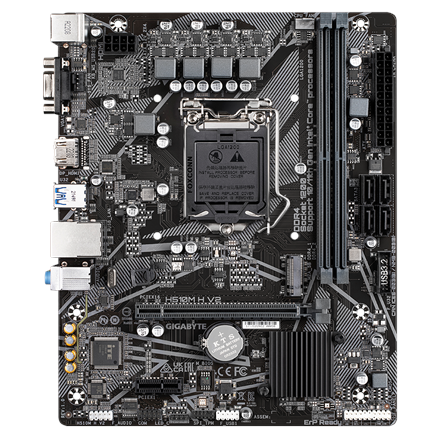 Gigabyte Gigabyte | H510M H V2 1.0 M/B | Processor family Intel | Processor socket LGA1200 | DDR4 DIMM | Memory slots 2 | Supported hard disk drive interfaces SATA, M.2 | Number of SATA connectors 4 | Chipset Intel H470 Express | Micro ATX H510M H V2