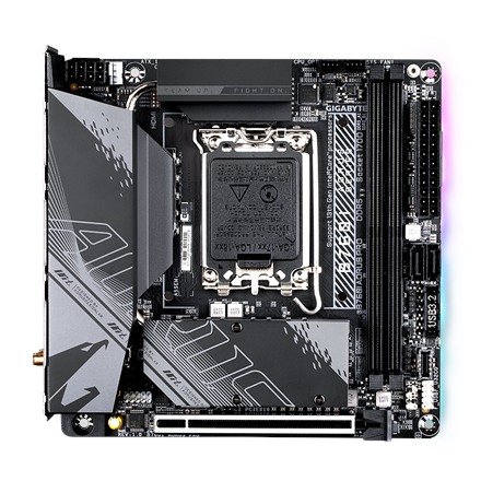 Gigabyte Gigabyte | B760I AORUS PRO 1.0 | Processor family Intel | Processor socket LGA1700 | DDR5 DIMM | Memory slots 2 | Supported hard disk drive interfaces SATA, M.2 | Number of SATA connectors 2 | Chipset Intel B760 Express | Mini-ITX B760I AORUS PRO