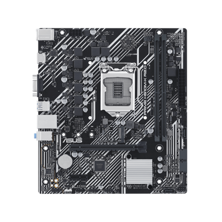 Asus Asus | PRIME H510M-K R2.0 | Processor family Intel | Processor socket LGA1200 | DDR4 DIMM | Memory slots 2 | Supported hard disk drive interfaces SATA, M.2 | Number of SATA connectors 4 | Chipset Intel H470 | micro-ATX 90MB1E80-M0EAY0