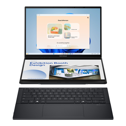 Asus Asus | Zenbook | Duo UX8406CA-PZ068X | Basalt Gray | 14 " | OLED | Touchscreen | 3K | 2880 x 1800 pixels | Glossy | Intel Core Ultra 9 | 285H | 32 GB | LPDDR5X | Solid-state drive capacity 2000 GB | Intel Arc Graphics | Windows 11 Pro | 802.11be | Bluetooth version 5.4 | Keyboard language English 90NB14X1-M00AR0
