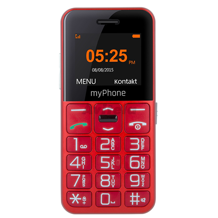 myPhone myPhone | Halo Easy | Red | 1.77 " | TFT | 24 MB | 32 MB | Single SIM | Bluetooth | Main camera resolution 0.3 MP | 1000 mAh TEL000346