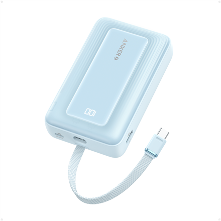 Anker Anker | Power Bank with Built-In USB-C Cable | A1689031 | 20000 mAh | 30W Output | Blue A1689031