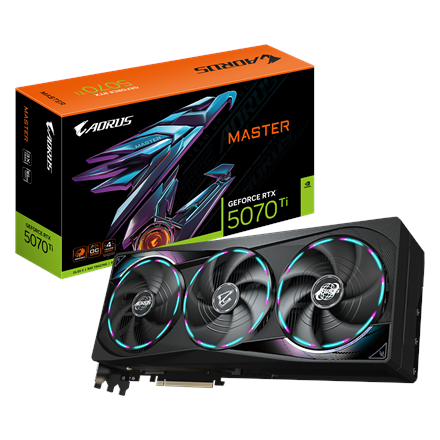 Gigabyte Gigabyte AORUS GeForce RTX 5070 Ti MASTER 16G | NVIDIA | 16 GB | GeForce RTX 5070 Ti | GDDR7 | HDMI ports quantity 1 | PCI-E 5.0 GV-N507TAORUS M-16GD
