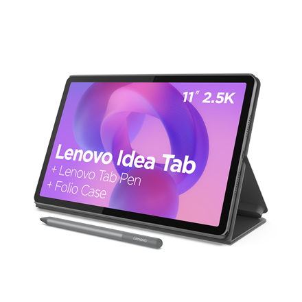 Lenovo Lenovo Tab (without power adapter) | Idea Tab | 11 " | Luna Grey | IPS | 2560x1600 pixels | MediaTek | Dimensity 6300 | 8 GB | Soldered LPDDR4x | 256 GB | Wi-Fi | Front camera | 5 MP | Rear camera | 8 MP | Bluetooth | 5.2 | Android | 15 or Later | Warranty 24 month(s) | Folio Case + Lenovo Tab Pen ZAFR0006SE