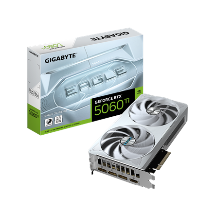 Gigabyte Gigabyte GeForce RTX 5060 Ti EAGLE OC ICE 8G | NVIDIA | 8 GB | GeForce RTX 5060 Ti | GDDR7 | HDMI ports quantity 1 | PCI-E 5.0 GV-N506TEAGLEOC ICE-8GD