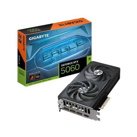 Gigabyte Gigabyte GeForce RTX 5060 EAGLE OC 8G | NVIDIA | 8 GB | GeForce RTX 5060 | GDDR7 | HDMI ports quantity 1 | PCI-E 5.0 GV-N5060EAGLE OC-8GD