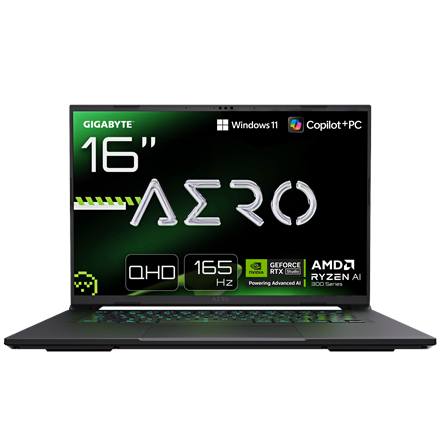 Gigabyte Gigabyte AERO X16 1VH-93EEC94AH | 16 " | IPS | QHD+ | 165 Hz | AMD Ryzen Al 7 | 350 | 16 GB | DDR5 | Solid-state drive capacity 1000 GB | NVIDIA GeForce RTX 5060 | GDDR7 | 8 GB | Windows 11 Home | 802.11ax | Bluetooth version 5.2 | Keyboard language US international | Keyboard backlit | Warranty 24 month(s) 1VH93EEC94AH