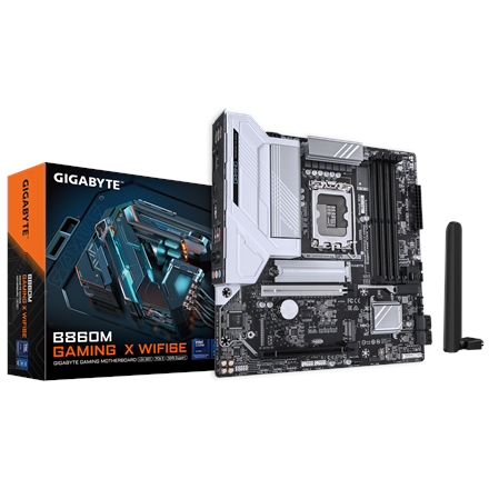 Gigabyte Gigabyte B860M GAMING X WIFI6E | Processor family Intel | Processor socket LGA1851 | DDR5 | Supported hard disk drive interfaces M.2, SATA | Number of SATA connectors 4 B860M GAMING X WIFI6E