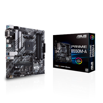 Asus Asus | PRIME B550M-A | Processor family AMD | Processor socket AM4 | DDR4 | Memory slots 4 | Supported hard disk drive interfaces M.2, SATA | Number of SATA connectors 4 | Chipset AMD B | Micro ATX 90MB14I0-M0EAY0