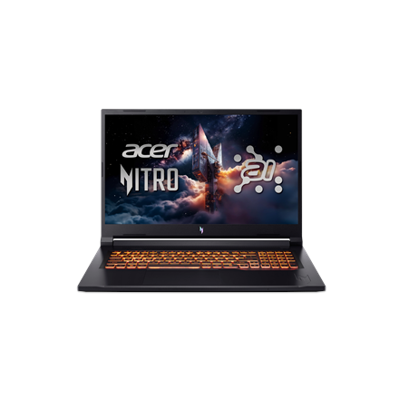 Acer Acer | Nitro V 17 AI ANV17-41-R3C8 | Obsidian Black | 17.3 " | IPS | FHD | 1920 x 1080 pixels | AMD Ryzen 5 | 240 | 16 GB | DDR5 | Solid-state drive capacity 512 GB | NVIDIA GeForce RTX 5050 | GDDR7 | 8 GB | Windows 11 Home | 802.11ax | Bluetooth version 5.3 | Keyboard language US international | Keyboard backlit | Warranty 24 month(s) NH.QYSEL.001
