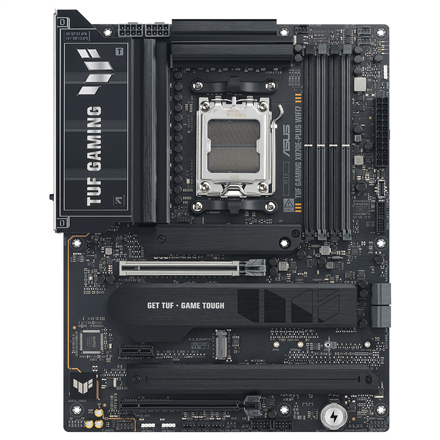 Asus Asus TUF GAMING X870E-PLUS WIFI7 | Processor family AMD | Processor socket AM5 | DDR5 | Supported hard disk drive interfaces SATA, M.2 | Number of SATA connectors 4 90MB1M70-M0EAY0