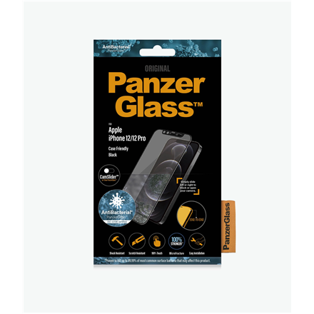 PanzerGlass PanzerGlass | CamSlider AB | Apple | iPhone 12/12 Pro | Tempered glass | Black | Case friendly | Privacy glass 2714