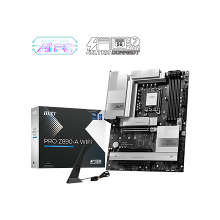 MSI MSI PRO Z890-A WIFI | Processor family Intel | Processor socket LGA1851 | DDR5 UDIMM | Supported hard disk drive interfaces SATA, M.2 | Number of SATA connectors 4 PRO Z890-A WIFI