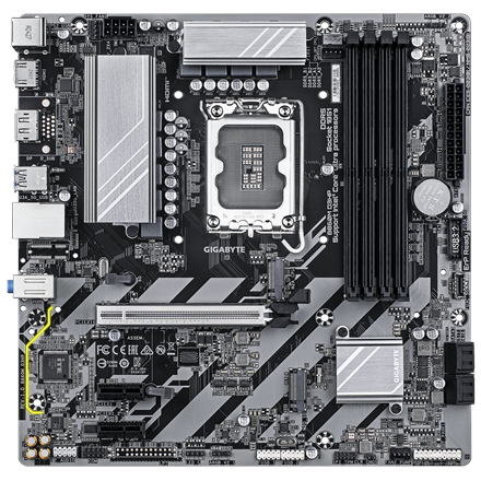 Gigabyte Gigabyte B860M D3HP | Processor family Intel | Processor socket LGA1851 | DDR5 | Supported hard disk drive interfaces M.2, SATA | Number of SATA connectors 4 B860M D3HP