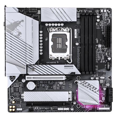 Gigabyte Gigabyte B760M AORUS ELITE WIFI6E GEN5 | Processor family Intel | Processor socket LGA1700 | DDR5 | Supported hard disk drive interfaces M.2, SATA | Number of SATA connectors 4 B760M A E WF6E GEN5