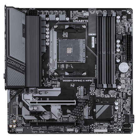 Gigabyte Gigabyte B550M GAMING X WIFI6 | Processor family AMD | Processor socket AM4 | DDR4 DIMM | Supported hard disk drive interfaces SATA, M.2 | Number of SATA connectors 4 B550M GAMING X WIFI6