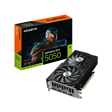Gigabyte Gigabyte GeForce RTX 5050 WINDFORCE OC V2 8G | NVIDIA | 8 GB | GeForce RTX 5050 | GDDR6 | HDMI ports quantity 2 | PCI-E 5.0 GV-N5050WF2OCV2-8GD