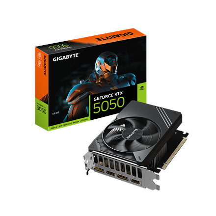 Gigabyte Gigabyte GeForce RTX 5050 D6 8G | NVIDIA | 8 GB | GeForce RTX 5050 | GDDR6 | HDMI ports quantity 2 | PCI-E 5.0 GV-N5050D6-8GD