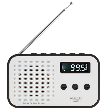 Adler Adler | Digital radio PLL AM/FM | AD 1907 | Alarm function | White/Black AD 1907