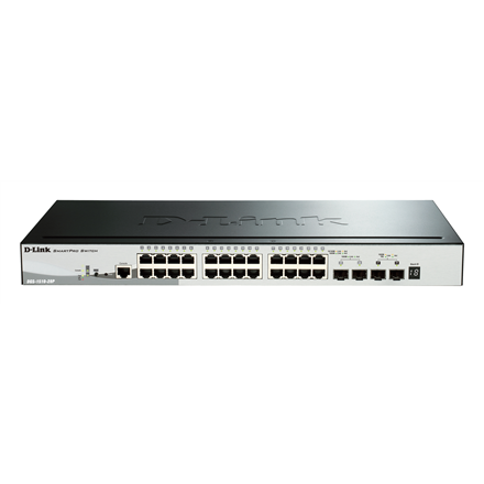 D-Link D-Link | Switch | DGS-1510-28P | Web Management | Rack mountable | Gigabit Ethernet (copper) ports quantity 24 | SFP ports quantity 2 | SFP+ ports quantity 2 | PoE/Poe+ ports quantity 24 | Power supply type Single | 24 month(s) DGS-1510-28P/E