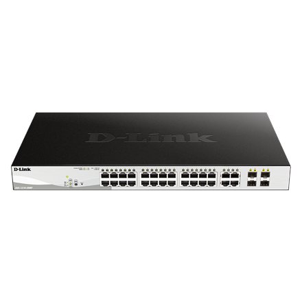 D-Link D-Link | Switch | DGS-1210-28MP | Web Management | Rack mountable | Gigabit Ethernet (copper) ports quantity 24 | SFP ports quantity 4 | PoE/Poe+ ports quantity 24 | Power supply type External | Lifetime month(s) DGS-1210-28MP/E
