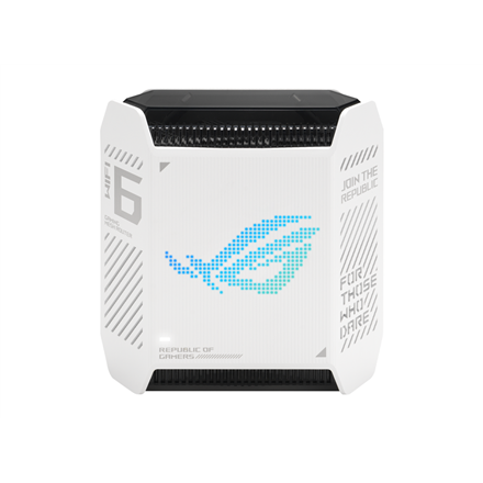 Asus Wifi 6 802.11ax Tri-band Gigabit Gaming Mesh Router | GT6 ROG Rapture (1-Pack) | 802.11ax | 574+4804+4804 Mbit/s | 10/100/1000 Mbit/s | Ethernet LAN (RJ-45) ports 3 | Mesh Support Yes | MU-MiMO Yes | No mobile broadband | Antenna type Internal 90IG07F0-MU9A30