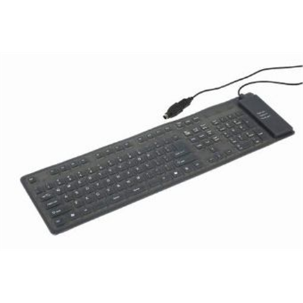 Gembird Gembird | Flexible keyboard | Wired | US | USB + PS/2 KB-109F-B