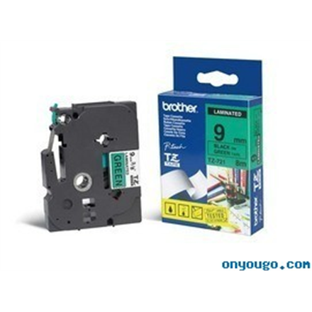 Brother Brother TZ-E721, 9mm black on green tape | Brother TZE721