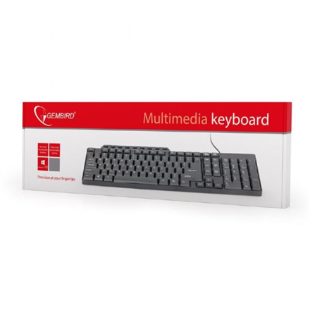 Gembird Gembird | KB-UM-104 Compact multimedia keyboard | Multimedia | Wired | US | Black | USB | 420 g KB-UM-104