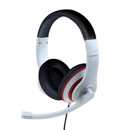 Gembird Gembird | Stereo Headset | MHS 03 WTRDBK | 3.5 mm | White and Black Color with Red Ring | Headset MHS-03-WTRDBK