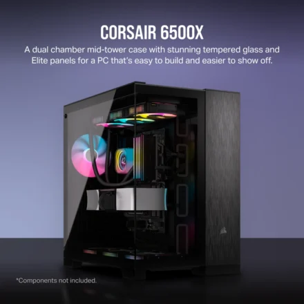 Corsair Corsair Dual Chamber PC Case | 6500X | Black/Obsidian Aluminum | Mid-Tower | Power supply included No | ATX CC-9011283-WW