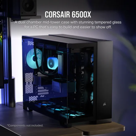 Corsair Corsair | Dual Chamber PC Case | 6500X | Black/Obsidian Aluminum | Mid-Tower | Power supply included No CC-9011257-WW