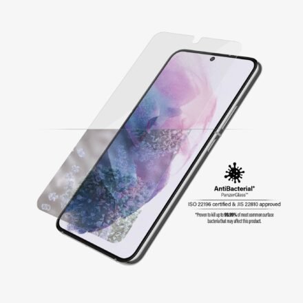 PanzerGlass PanzerGlass | Samsung | Galaxy S22 | Tempered glass | Transparent | Case friendly. Compatible with ultrasonic fingerprint sensor. 100 % touch sensitivity. Antibacterial (ISO 22196 certified & JIS 22810 approved) | Screen Protector 7293