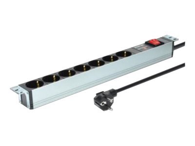 Digitus Digitus | 1U Aluminum PDU, rackmountable, 7x safety outlet 16A Plug, 250VAC 50/60Hz, switch, surge protection | DN-95407 DN-95407